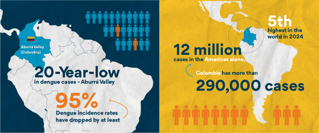 Illustration graphique du nombre de cas de dengue en Colombie